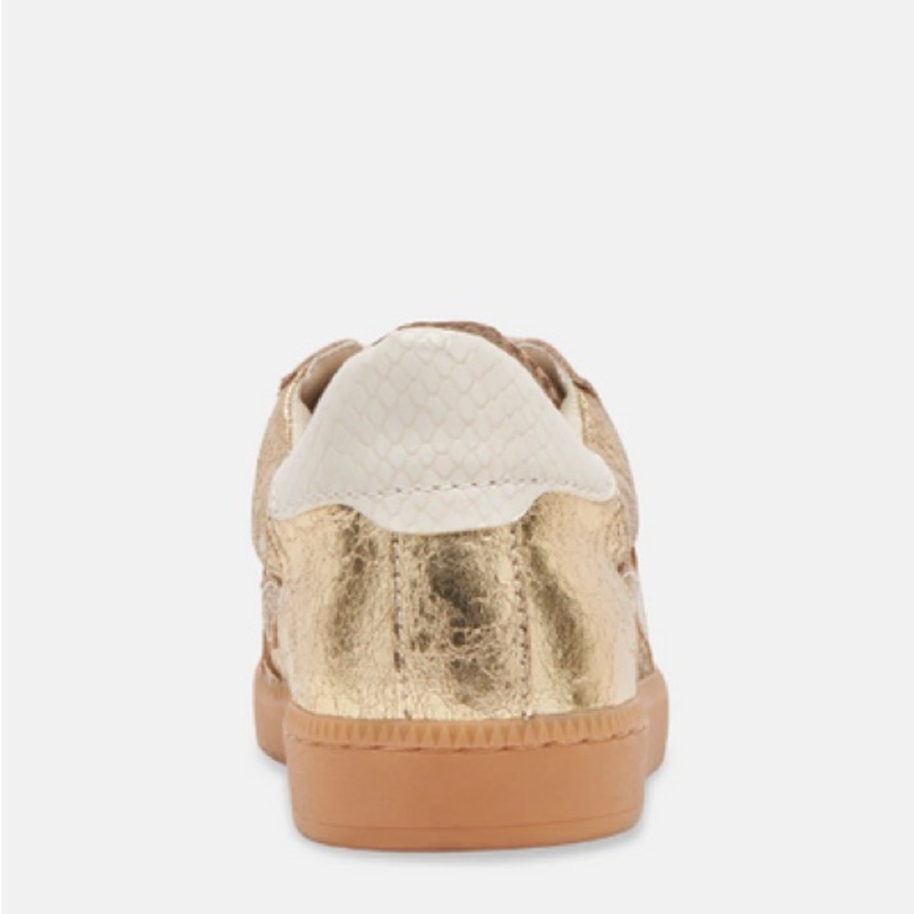 Dolce Vita Gold Metallic Low-Top Sneakers with Cream Accents - Picture 5 of 8